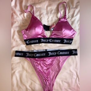 Juicy Couture Size Large Pink Bralette Set